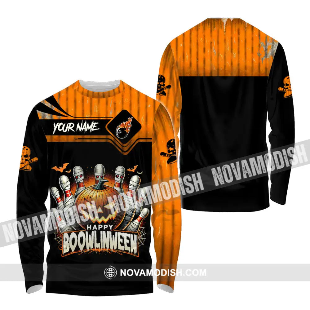 Unisex Shirt Custom Name Bowling Halloween Polo Long Sleeve Gift / S T-Shirt