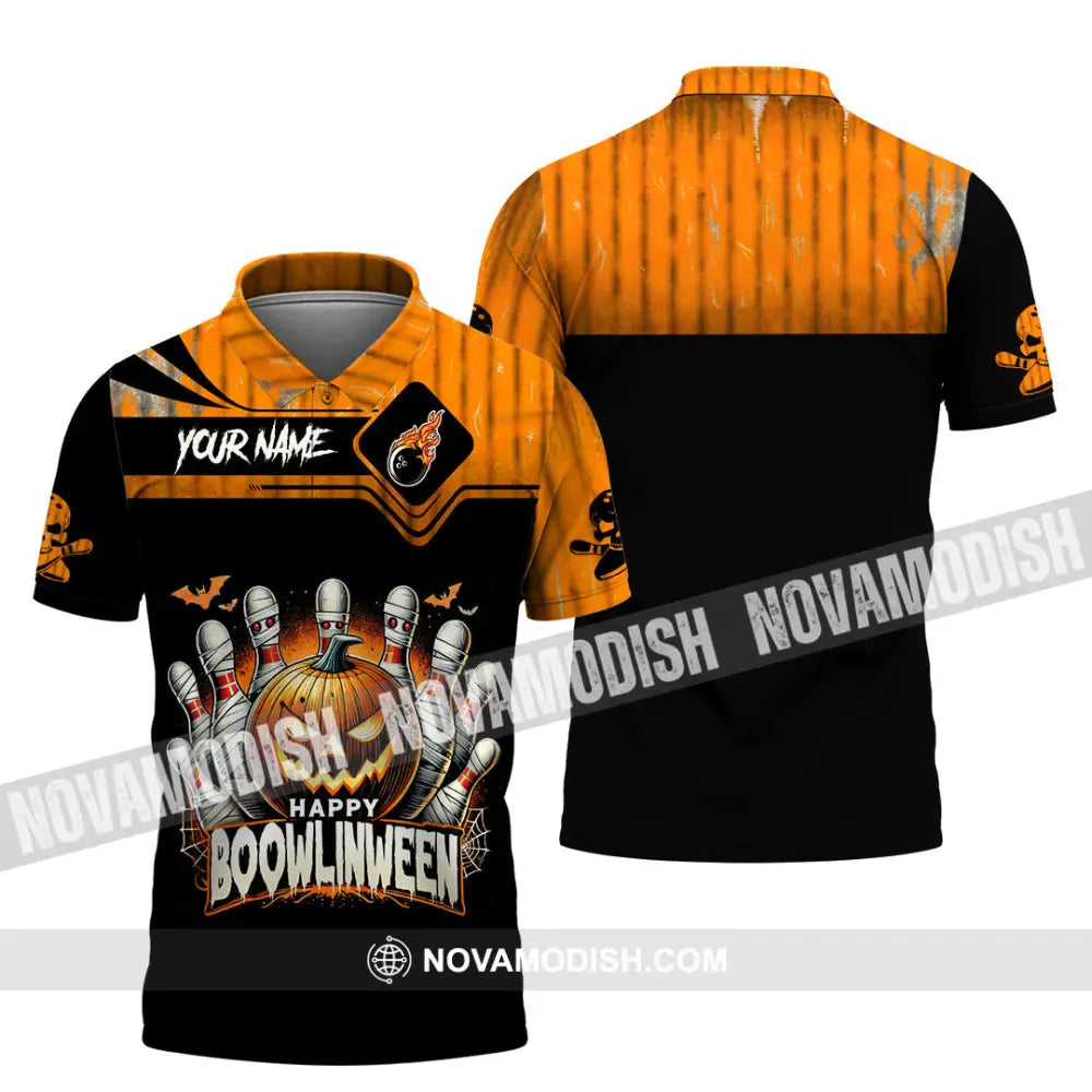 Unisex Shirt Custom Name Bowling Halloween Polo Long Sleeve Gift / S T-Shirt