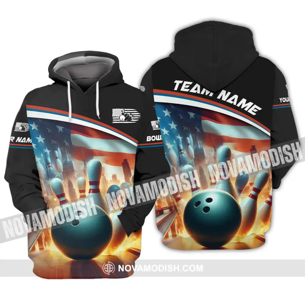 Unisex Shirt Custom Name Bowling Shirt Bowling Love Polo Shirt Long Sleeve Hoodie / S T-shirt