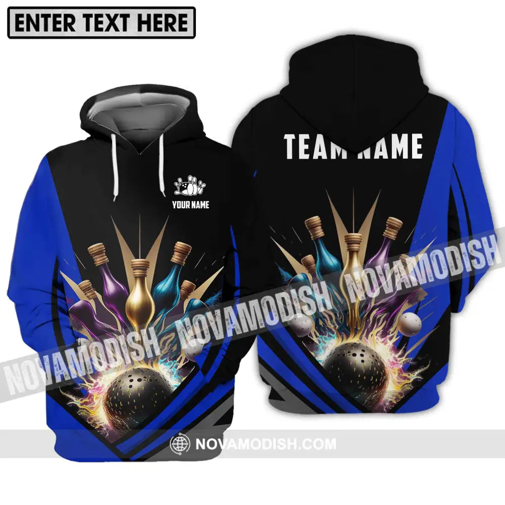 Unisex Shirt - Custom Name Bowling Lover Shirt Color Pins Bowling Hoodie / S T-shirt