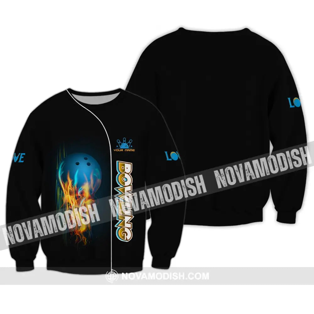 Unisex Shirt - Custom Name Shirt - Bowling Lover Shirt Long Sleeve / S T-shirt