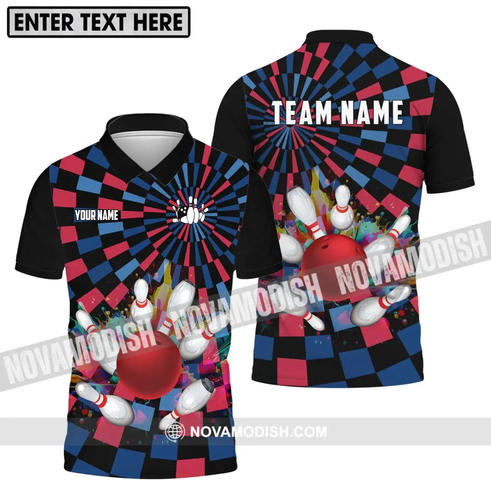 Unisex Shirt - Custom Name Bowling Lover Shirt Retro Bowling Polo Shirt / S T-shirt