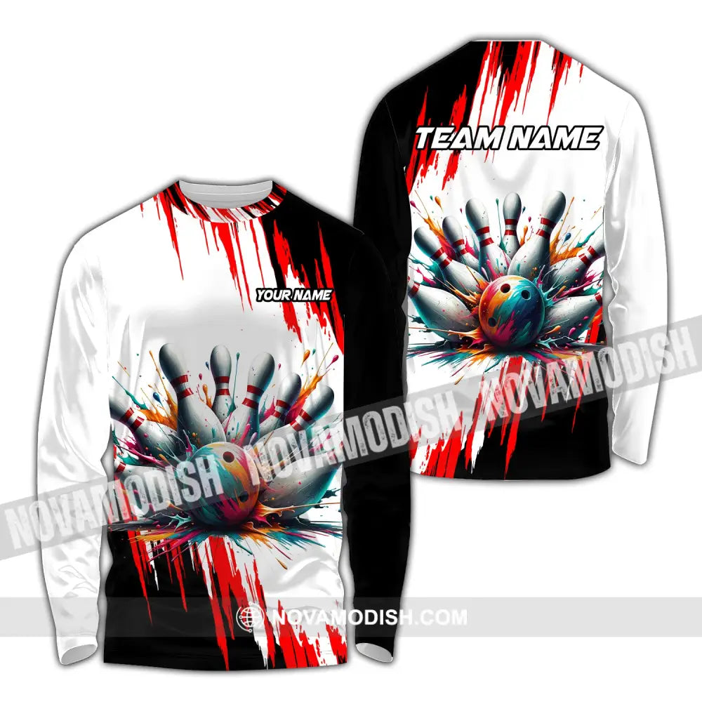 Unisex Shirt Custom Name Bowling Polo Love T-Shirt Hoodie Long Sleeve / S