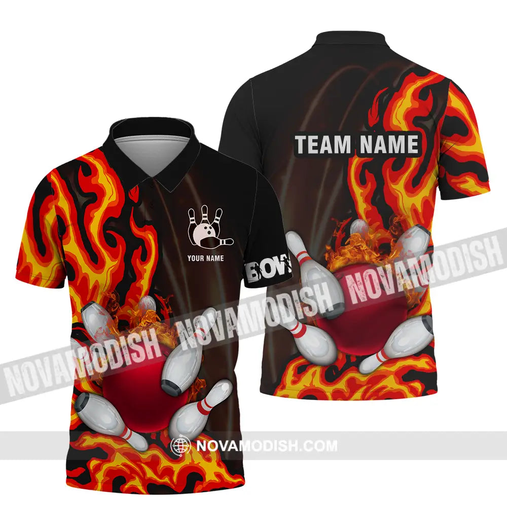 Unisex Shirt - Custom Name Shirt Bowling Polo Shirt / S T-shirt