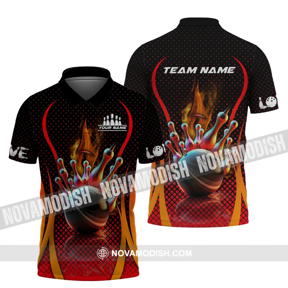 Unisex Shirt - Custom Name Bowling Shirt Polo Shirt / S T-shirt