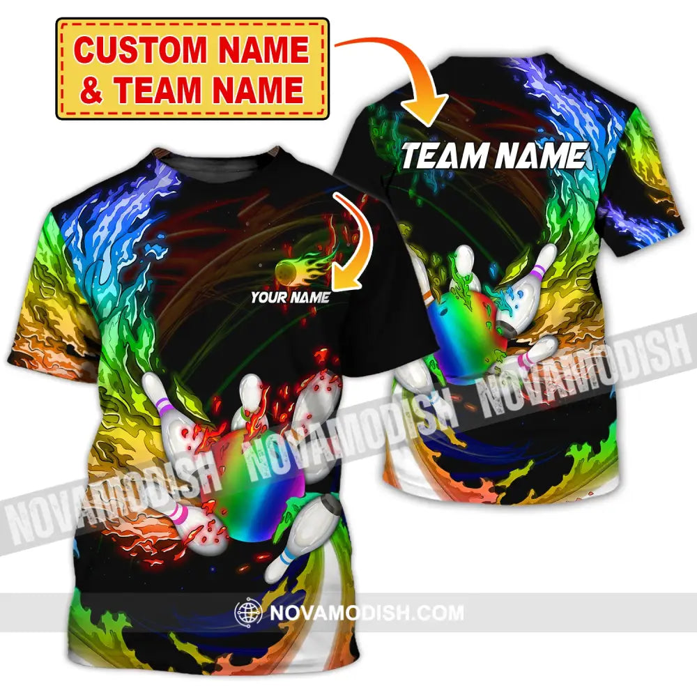 Unisex Shirt Custom Name Bowling Polo T-Shirt Hoodie Long Sleeve