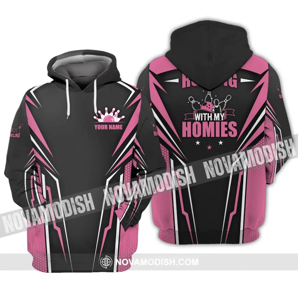 Unisex Shirt - Custom Name Shirt - Bowling Rolling With My Homies Hoodie / S T-shirt