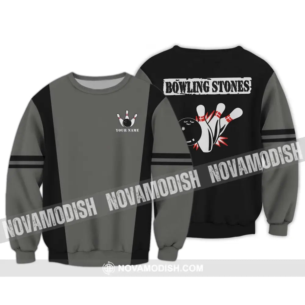 Unisex Shirt - Custom Name Shirt Bowling Stones Shirt Long Sleeve / S T-shirt