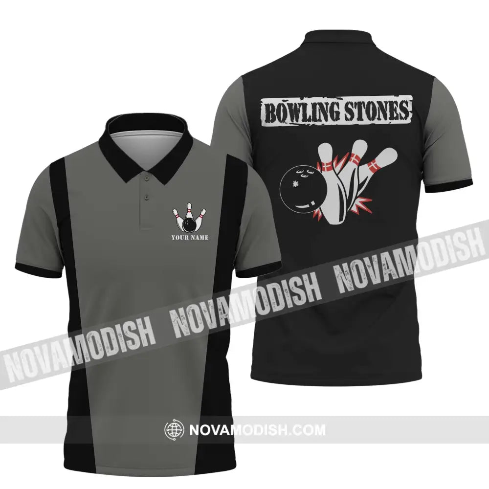 Unisex Shirt - Custom Name Shirt Bowling Stones Shirt Polo Shirt / S T-shirt