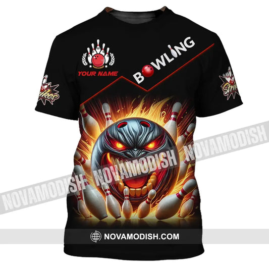 Unisex Shirt Custom Name Bowling T-Shirt Hoodie Long Sleeve Team / S T-Shirt