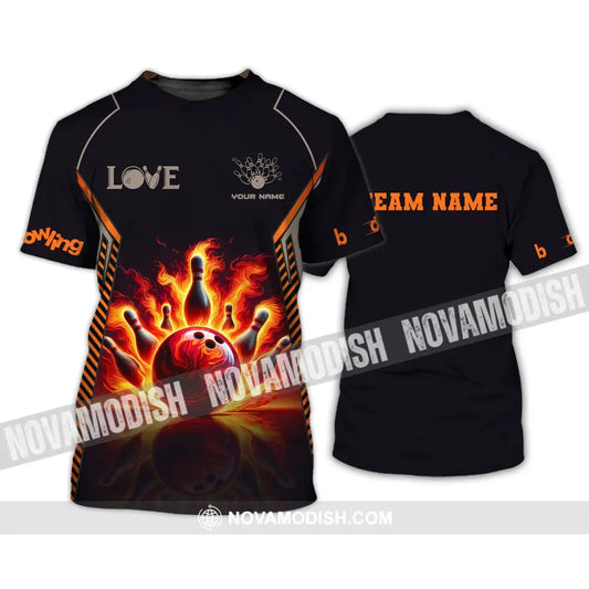 Unisex Shirt Custom Name Bowling T-Shirt Polo Hoodie Lover Gift / S