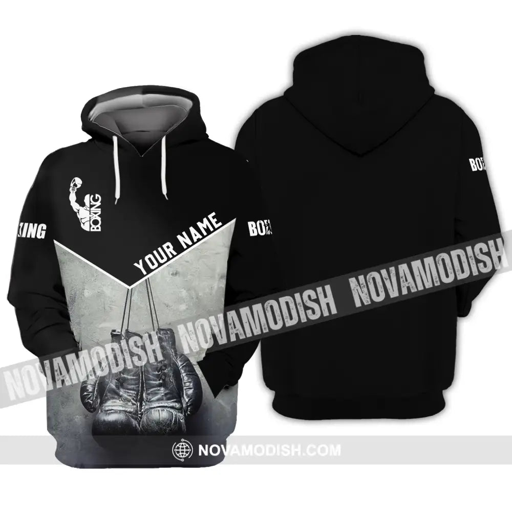 Unisex Shirt - Custom Name Shirt - Boxing Black And White Shirt Hoodie / S T-shirt