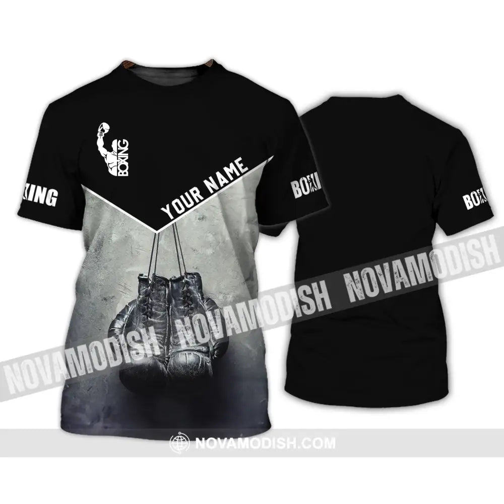 Unisex Shirt - Custom Name Shirt - Boxing Black And White Shirt T-Shirt / S T-shirt