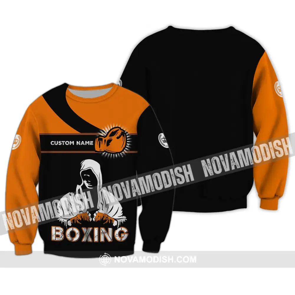 Unisex Shirt - Custom Name Boxing Shirt - Gift For Boxing Lover Unisex Shirt Long Sleeve / S T-shirt
