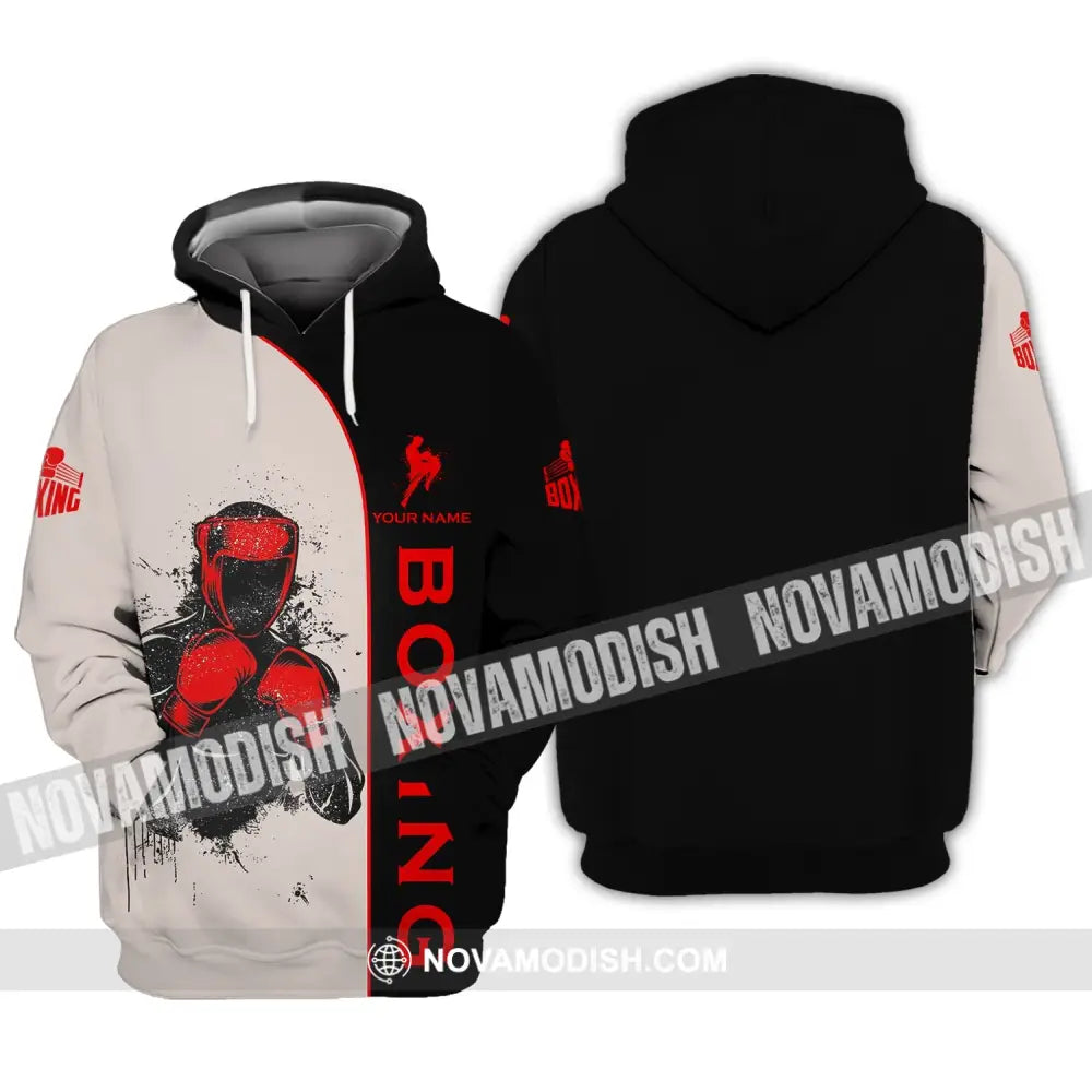 Unisex Shirt - Custom Name Boxing Shirt - Gift For Boxing Player Custom Name 3D Unisex Shirt Hoodie / S T-shirt