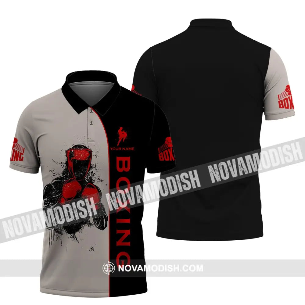 Unisex Shirt - Custom Name Boxing Shirt - Gift For Boxing Player Custom Name 3D Unisex Shirt Polo Shirt / S T-shirt