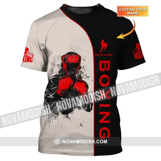 Unisex Shirt - Custom Name Boxing Shirt - Gift For Boxing Player Custom Name 3D Unisex Shirt T-shirt