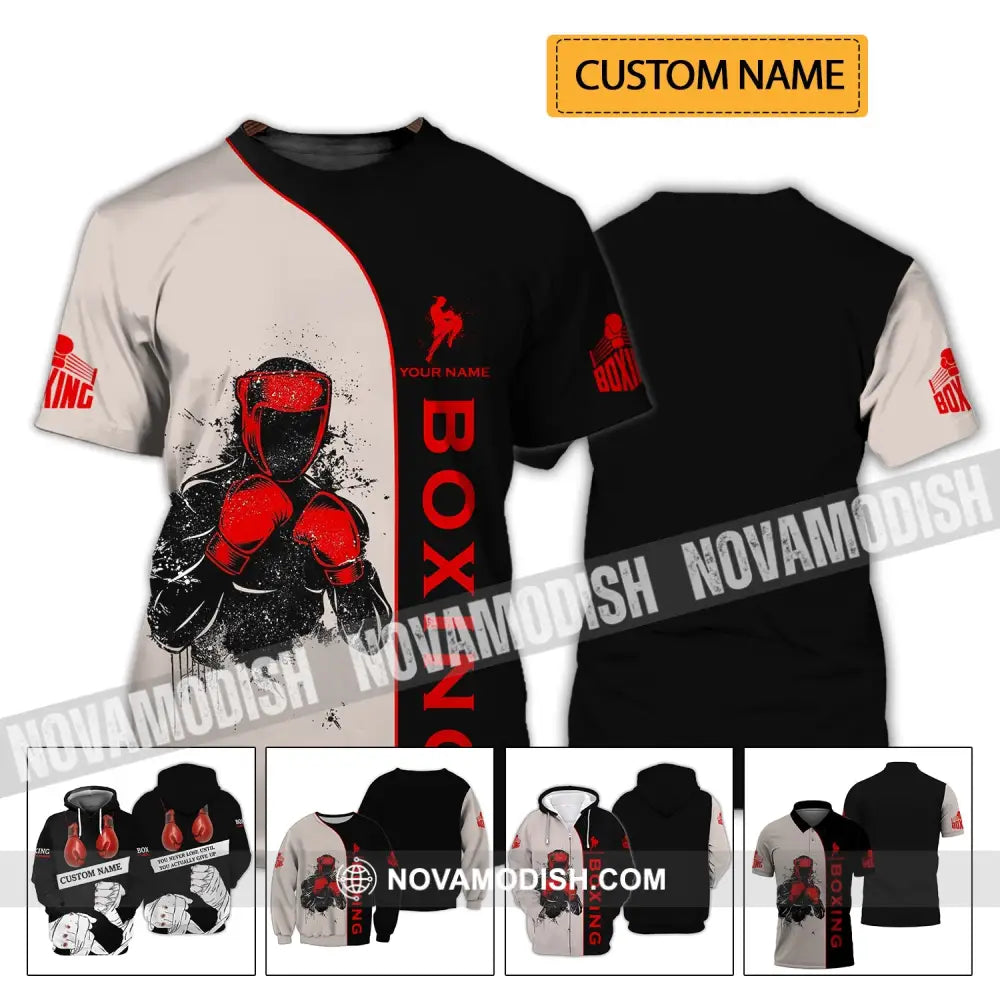 Unisex Shirt - Custom Name Boxing Shirt - Gift For Boxing Player Custom Name 3D Unisex Shirt T-shirt