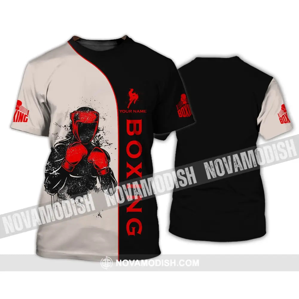 Unisex Shirt - Custom Name Boxing Shirt - Gift For Boxing Player Custom Name 3D Unisex Shirt T-Shirt / S T-shirt