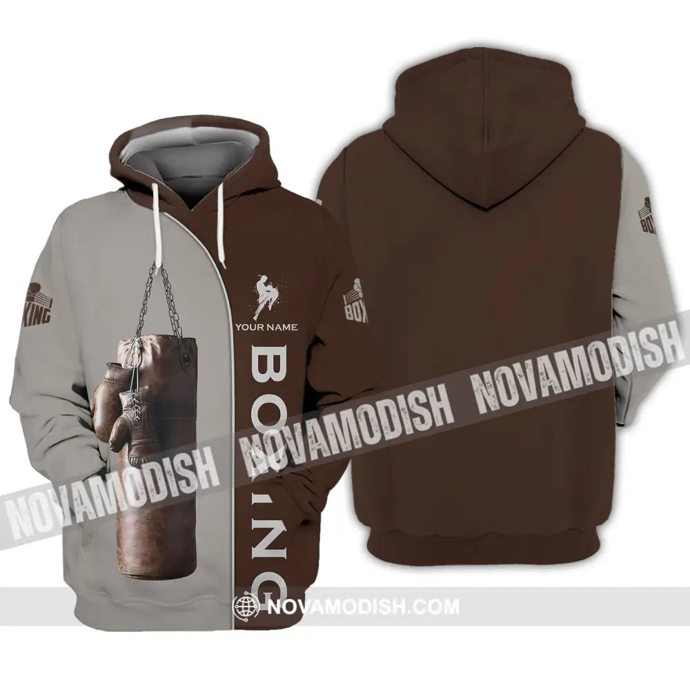 Unisex Shirt - Custom Name Boxing Shirt - Gift For Boxing Player Retro Love Boxing Gloves Hoodie / S T-shirt