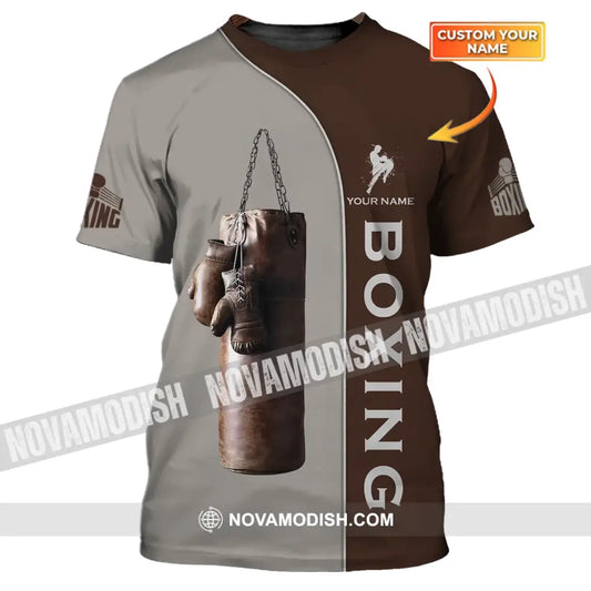 Unisex Shirt - Custom Name Boxing Shirt - Gift For Boxing Player Retro Love Boxing Gloves T-shirt