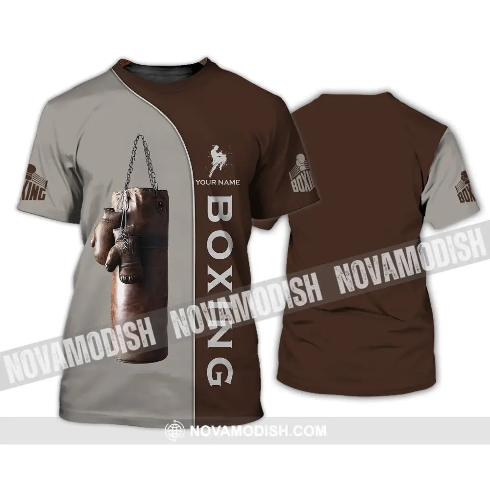 Unisex Shirt - Custom Name Boxing Shirt - Gift For Boxing Player Retro Love Boxing Gloves T-Shirt / S T-shirt