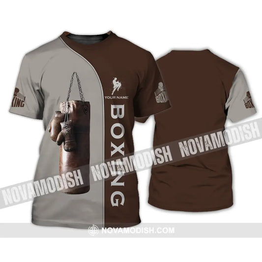 Unisex Shirt - Custom Name Boxing Shirt - Gift For Boxing Player Retro Love Boxing Gloves T-Shirt / S T-shirt