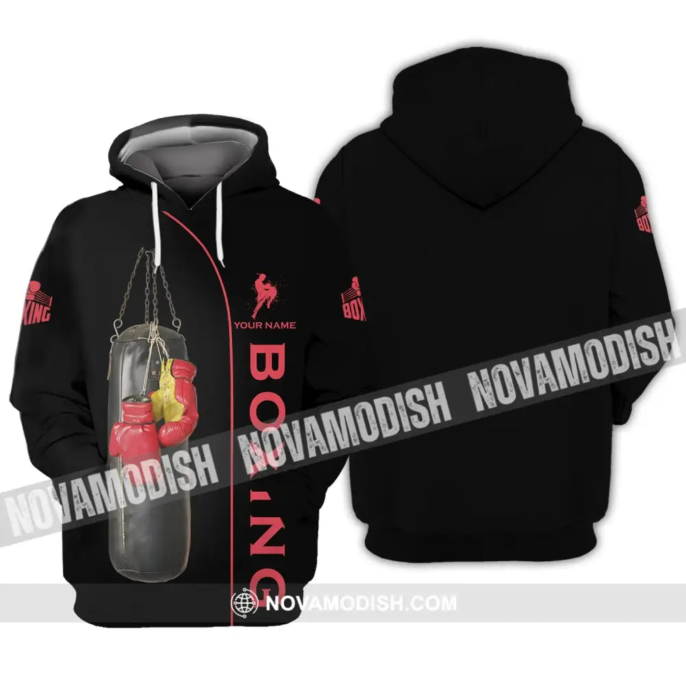 Unisex Shirt - Custom Name Boxing Shirt - Gift For Boxing Player Retro Love Kick Boxing Hoodie / S T-shirt
