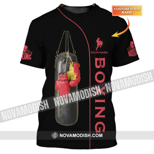 Unisex Shirt - Custom Name Boxing Shirt - Gift For Boxing Player Retro Love Kick Boxing T-shirt