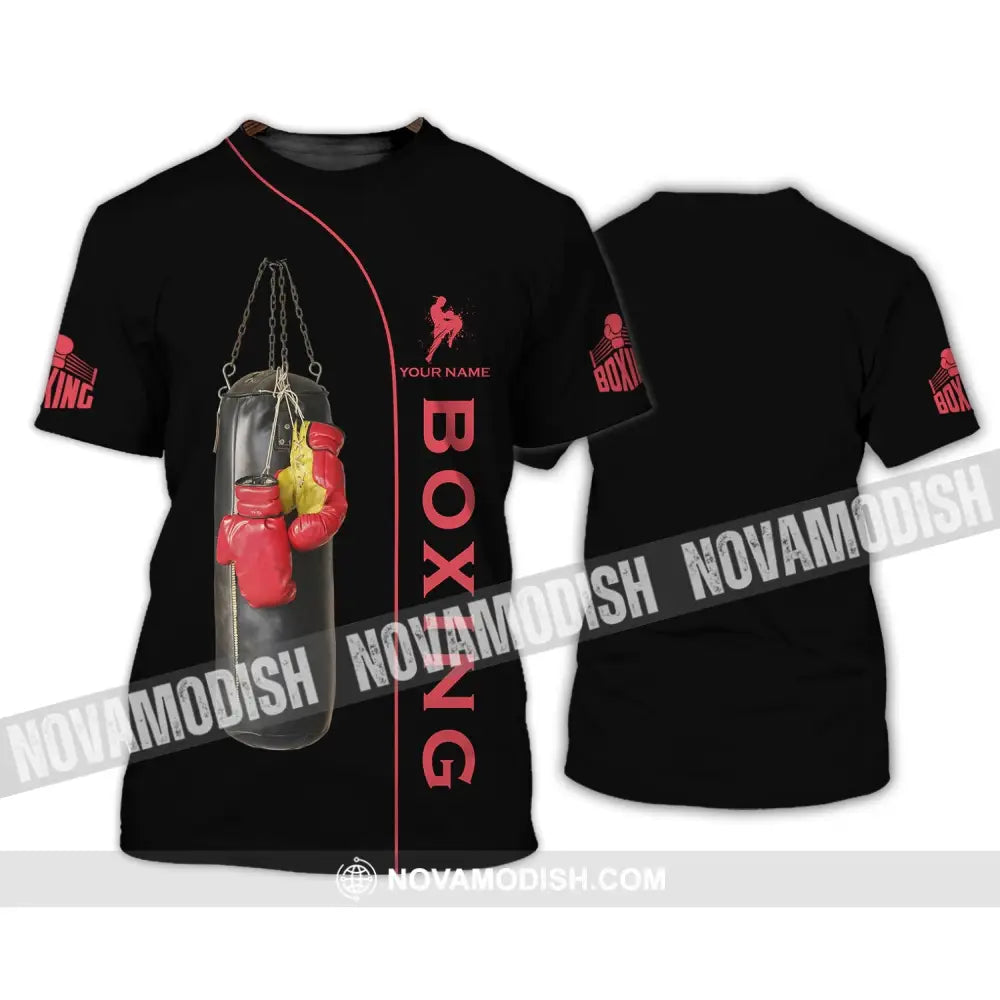 Unisex Shirt - Custom Name Boxing Shirt - Gift For Boxing Player Retro Love Kick Boxing T-Shirt / S T-shirt