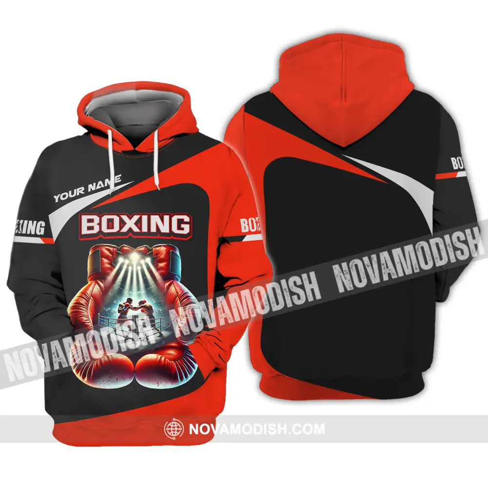 Unisex Shirt - Custom Name Boxing Shirt Boxing Gloves Hoodie / S T-shirt