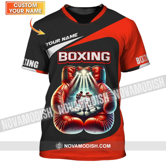 Unisex Shirt - Custom Name Boxing Shirt Boxing Gloves T-shirt
