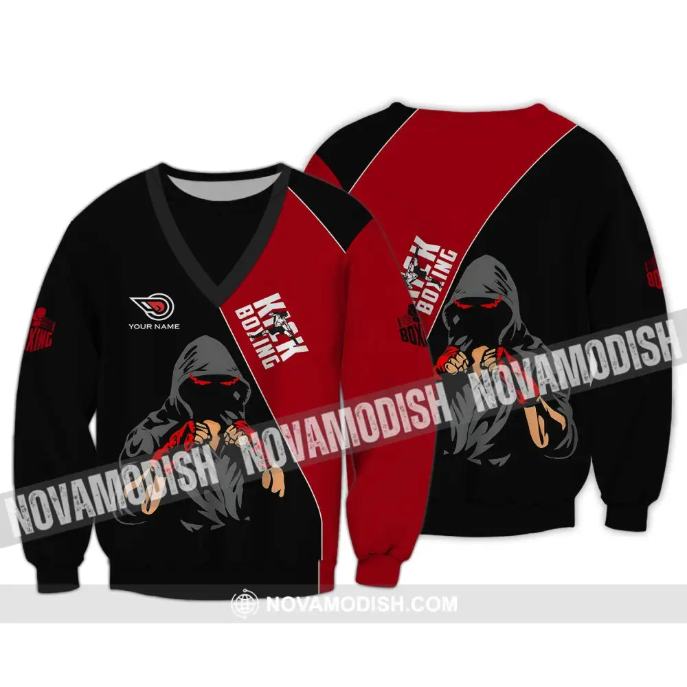 Unisex Shirt - Custom Name Boxing Kick Boxing Lover Shirt Long Sleeve / S T-shirt