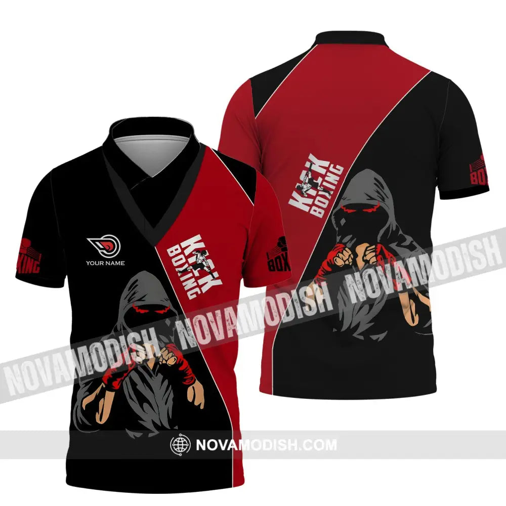 Unisex Shirt - Custom Name Boxing Kick Boxing Lover Shirt Polo Shirt / S T-shirt
