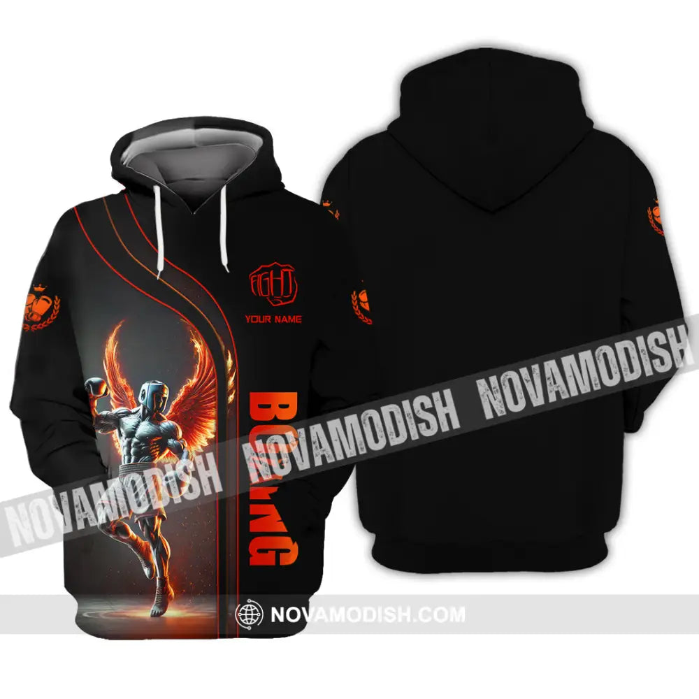 Unisex Shirt Custom Name Boxing Long Sleeve T-Shirt Hoodie / S T-Shirt