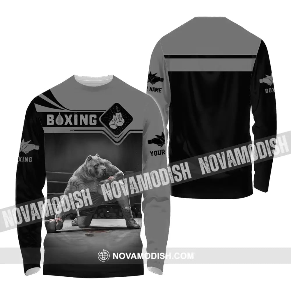 Unisex Shirt Custom Name Boxing Long Sleeve T-Shirt / S T-Shirt