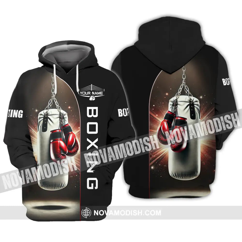 Unisex Shirt - Custom Name Boxing Lover Shirt Boxing Gloves Hoodie / S T-shirt