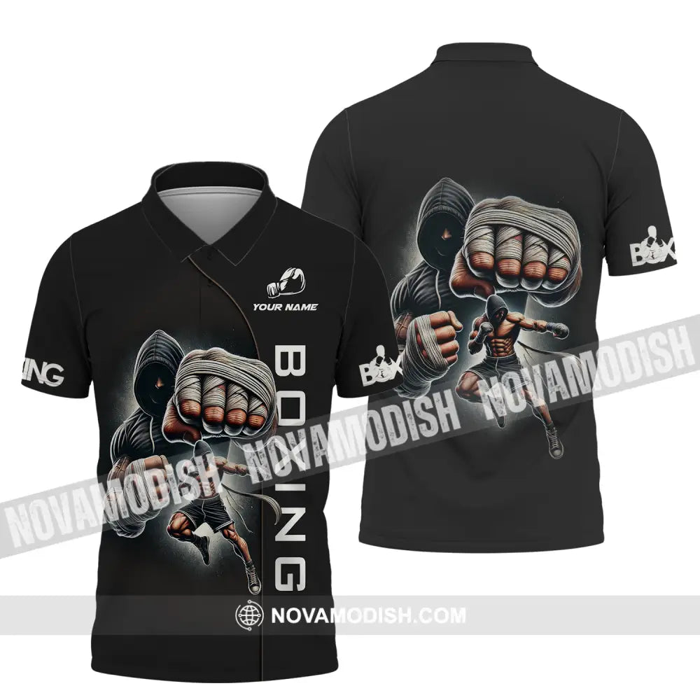 Unisex Shirt - Custom Name Boxing Lover Shirt Boxing King Polo Shirt / S T-shirt