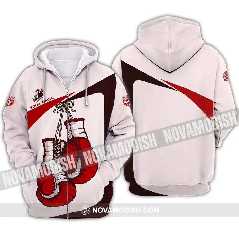 Unisex Shirt - Custom Name Shirt - Boxing Lover Shirt Zipper Hoodie / S T-shirt