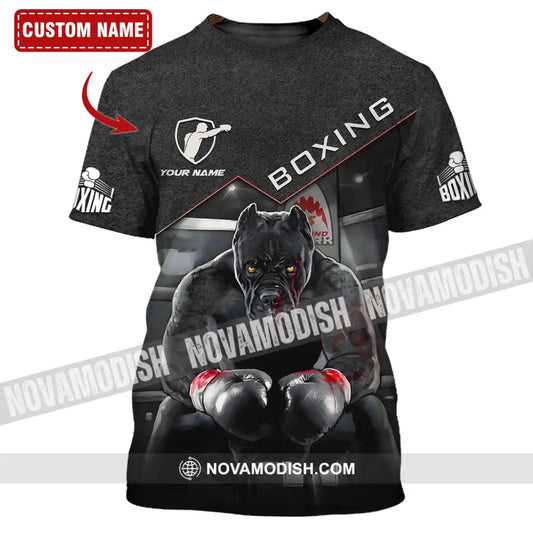 Unisex Shirt - Custom Name Boxing Pitbull Kick Boxing Lover Shirt T-Shirt / S T-shirt