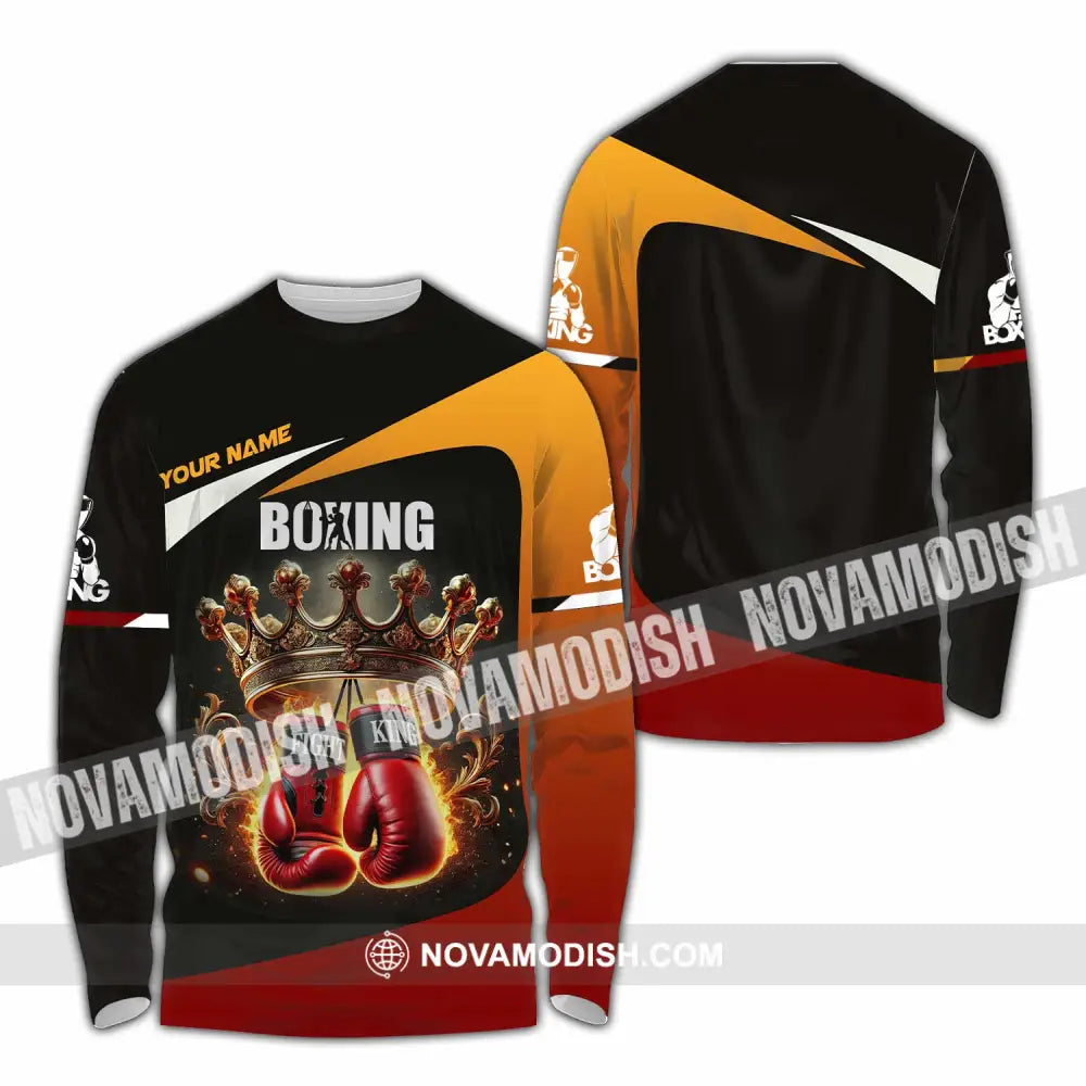 Unisex Shirt Custom Name Boxing Polo Long Sleeve / S T-Shirt