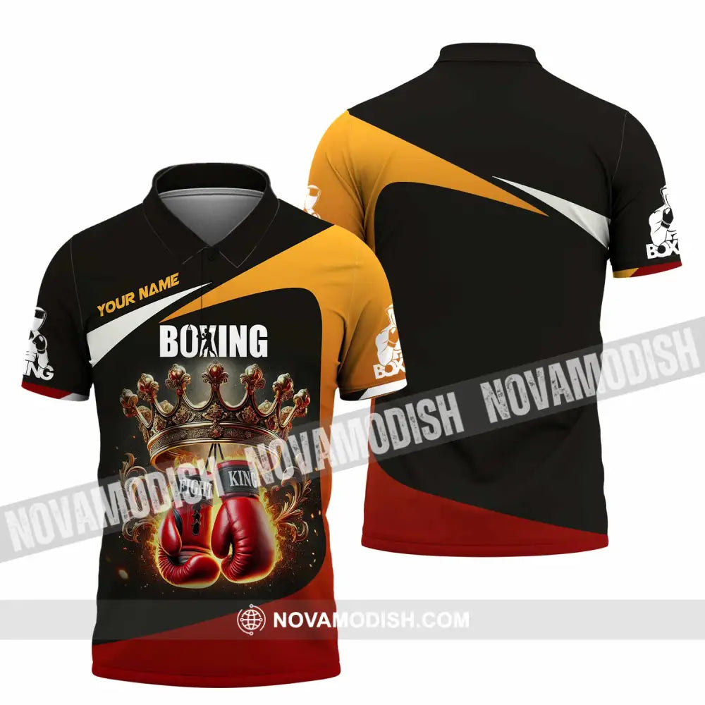 Unisex Shirt Custom Name Boxing Polo Long Sleeve / S T-Shirt