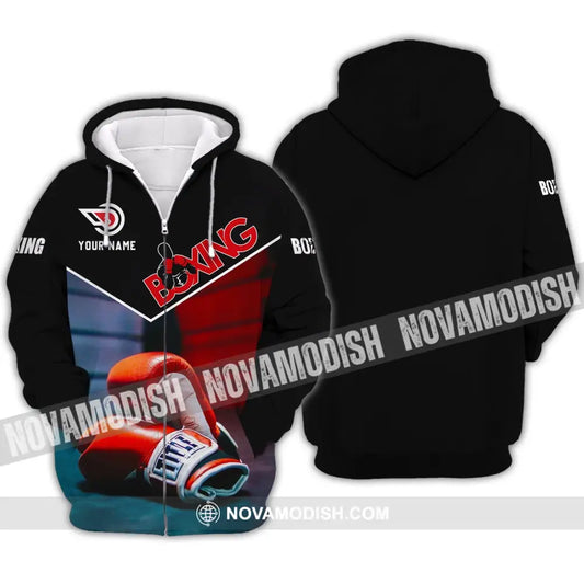 Unisex Shirt - Custom Name Shirt - Boxing Shirt Zipper Hoodie / S T-shirt