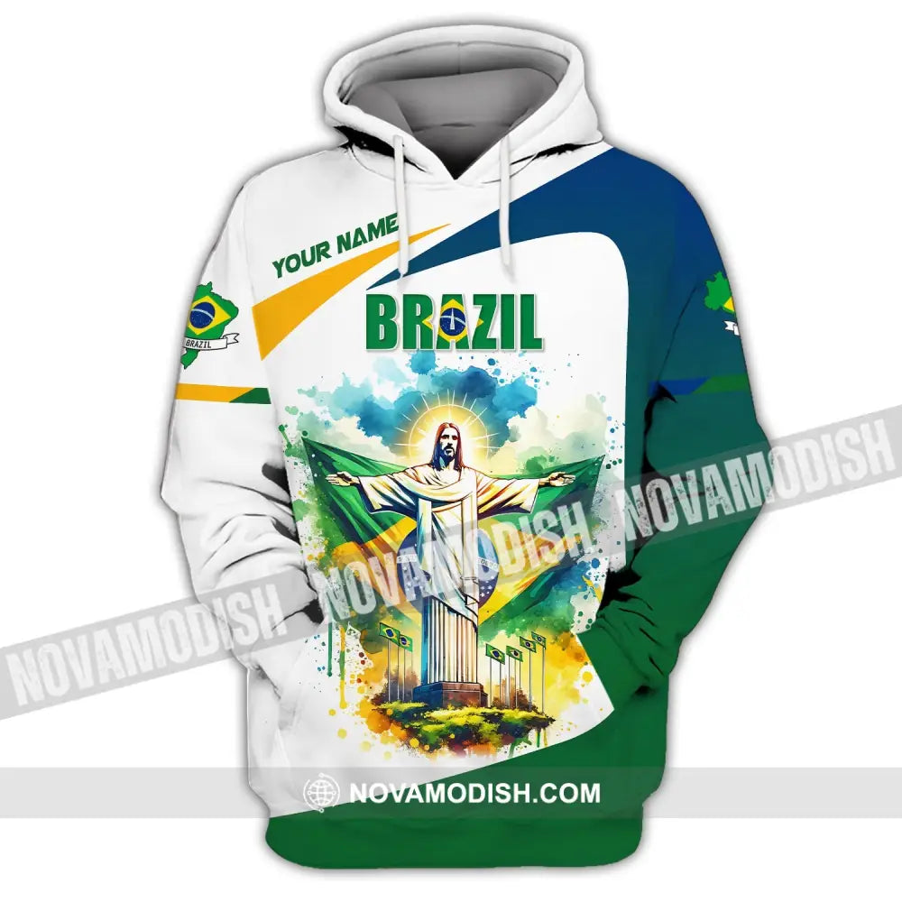 Unisex Shirt Custom Name Brazil Polo Long Sleeve Gift Hoodie / S T-Shirt