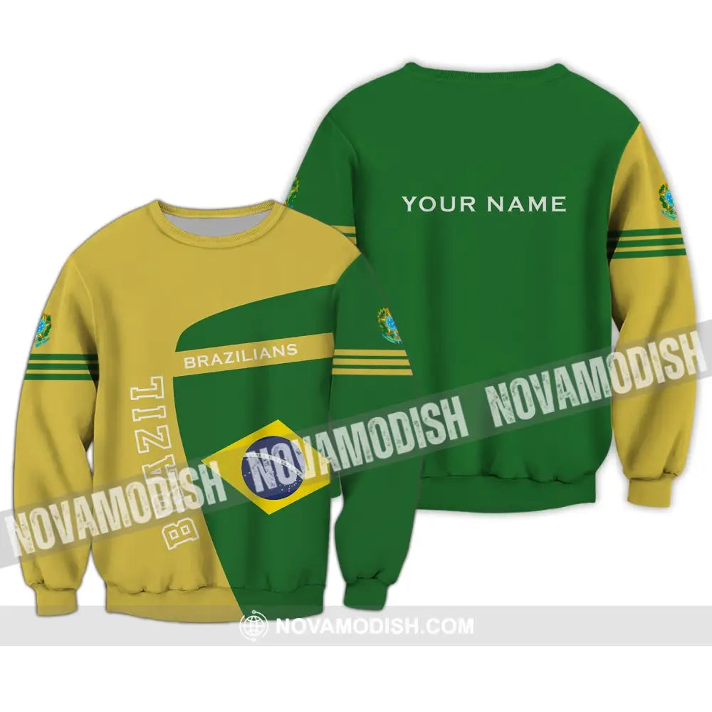 Unisex Shirt - Custom Name Shirt - Brazil World Cup Sport Shirt Long Sleeve / S T-shirt