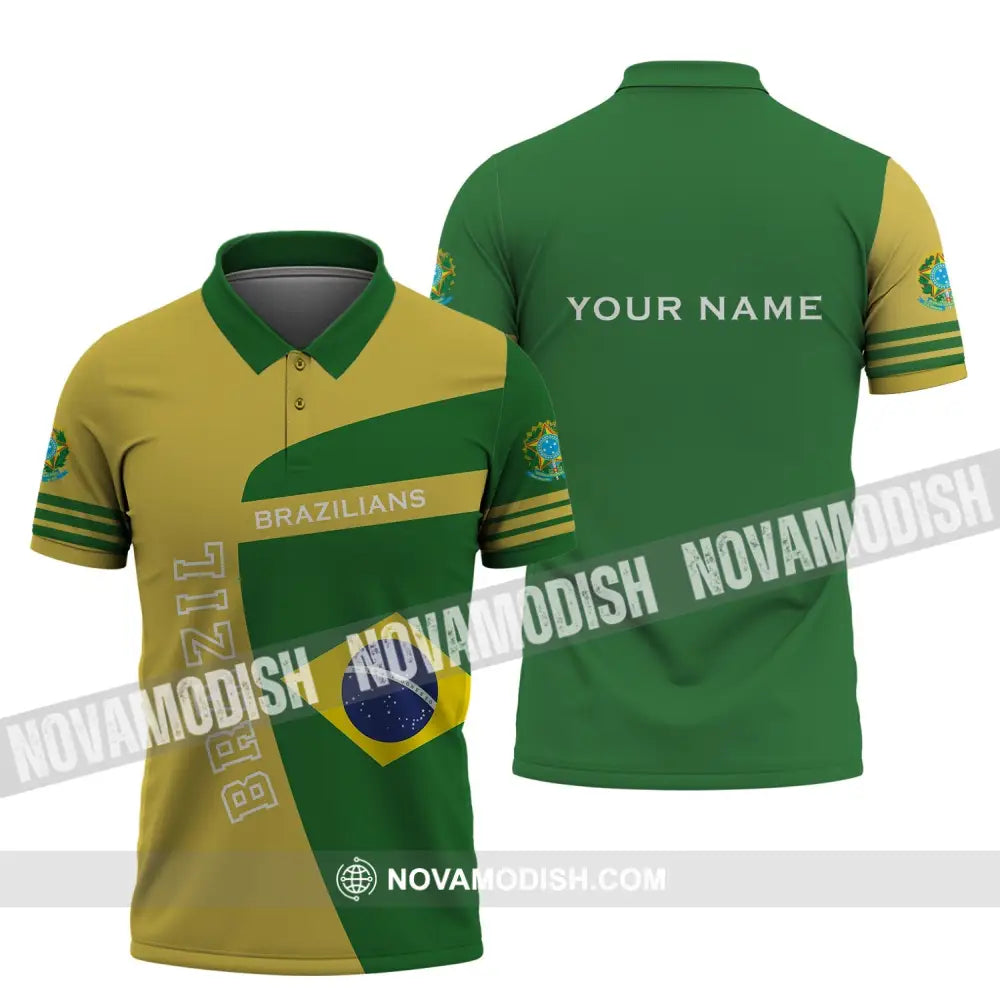 Unisex Shirt - Custom Name Shirt - Brazil World Cup Sport Shirt Polo Shirt / S T-shirt