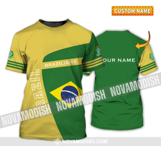 Unisex Shirt - Custom Name Shirt - Brazil World Cup Sport Shirt T-shirt