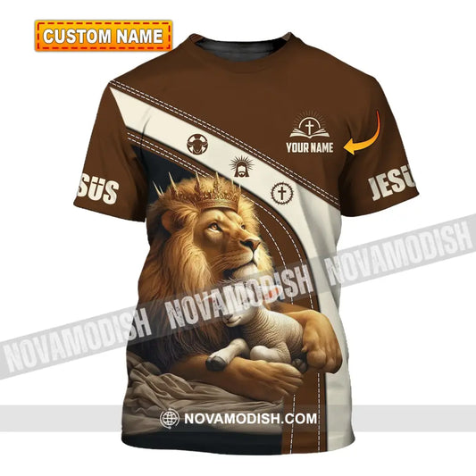 Unisex Shirt - Custom Name Brown Lion T-Shirt