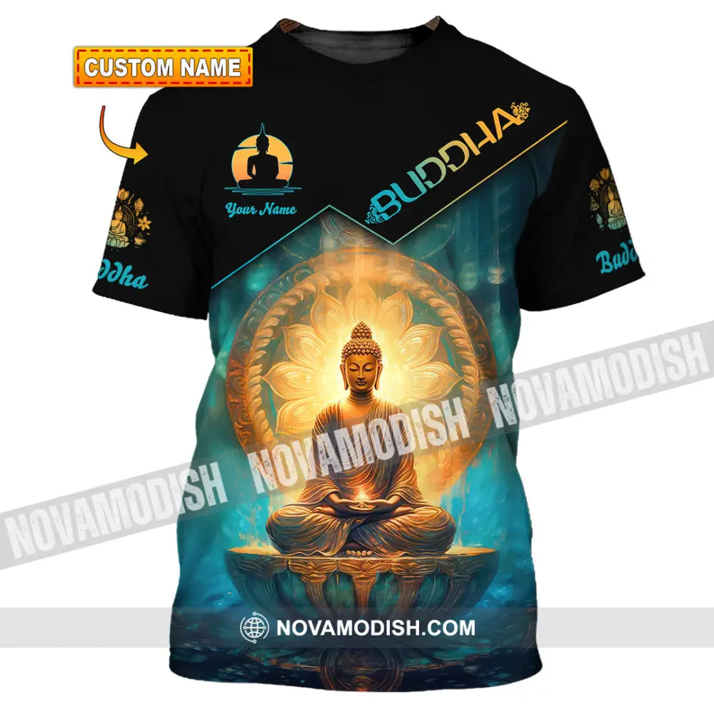 Unisex Shirt Custom Name Buddha Polo Long Sleeve Buddhist T-Shirt T-Shirt