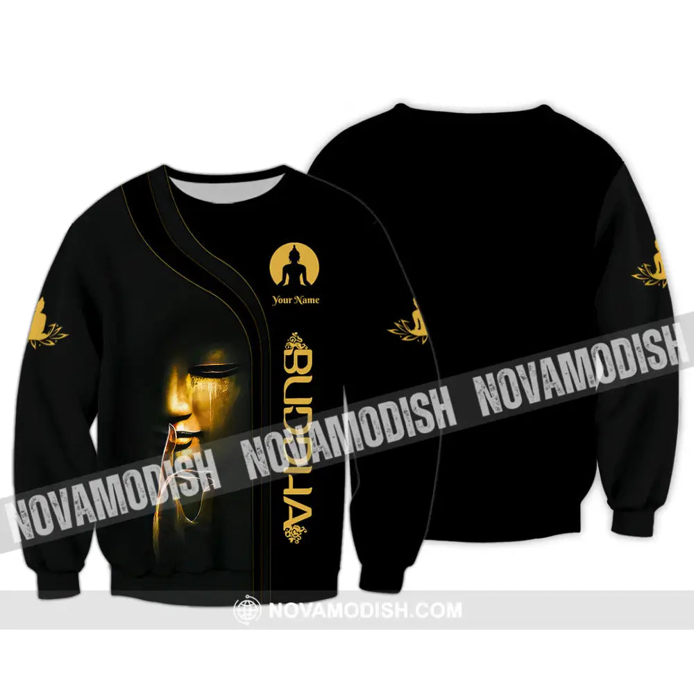 Unisex Shirt Custom Name Buddha Polo Long Sleeve Buddhist T-Shirt / S T-Shirt